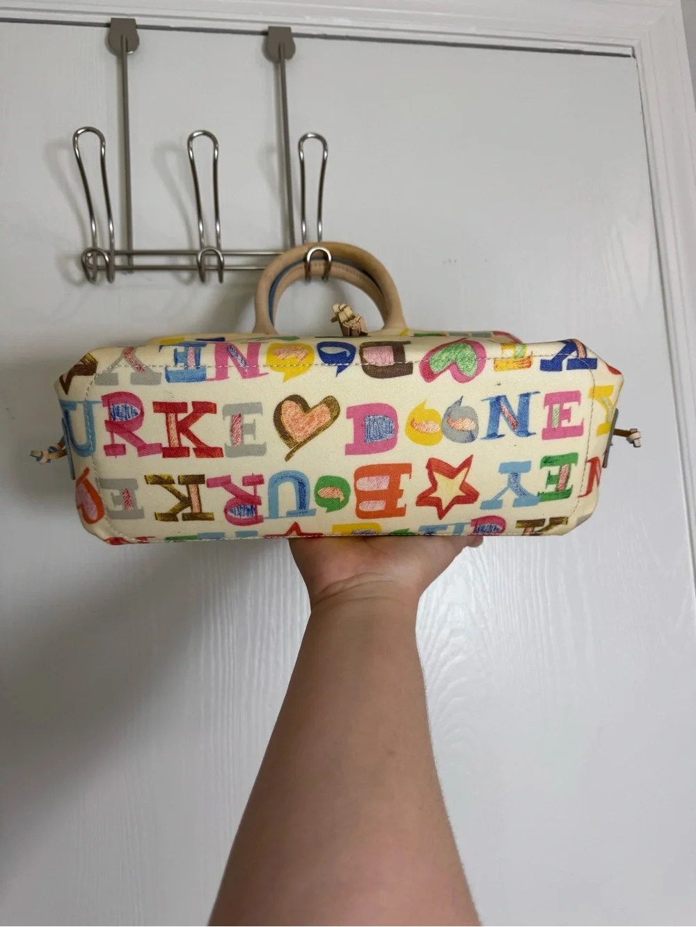 VTG Dooney And Bourke Graffiti Monogram Colorful Purse Coated Canvas Y2K Vintage